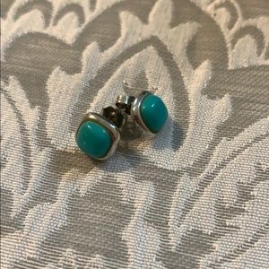 Vintage Turquoise Earrings in Sterling Silver